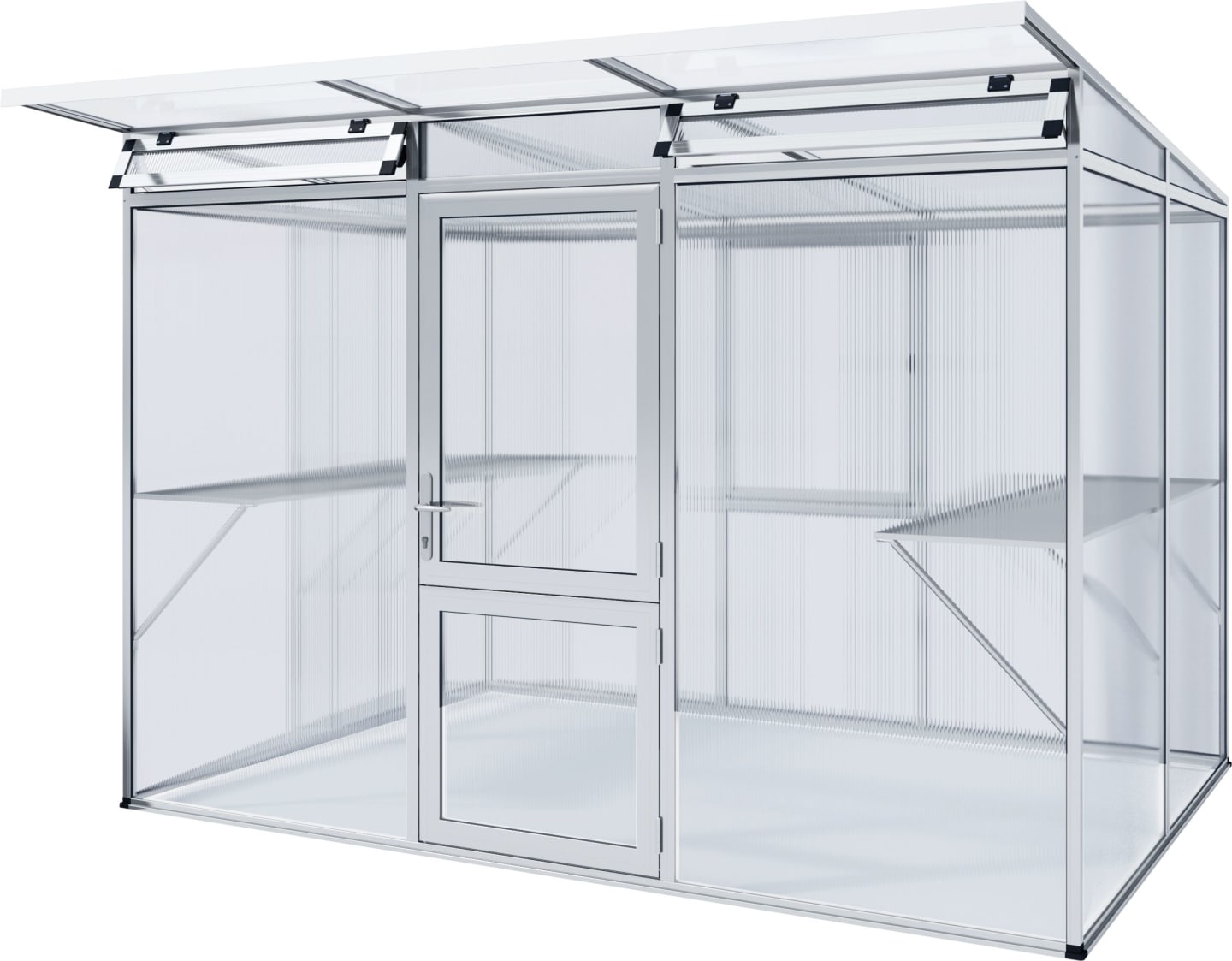 KGT Gewächshaus Linea II pressblank Drehtür geteilt (abschließbar)