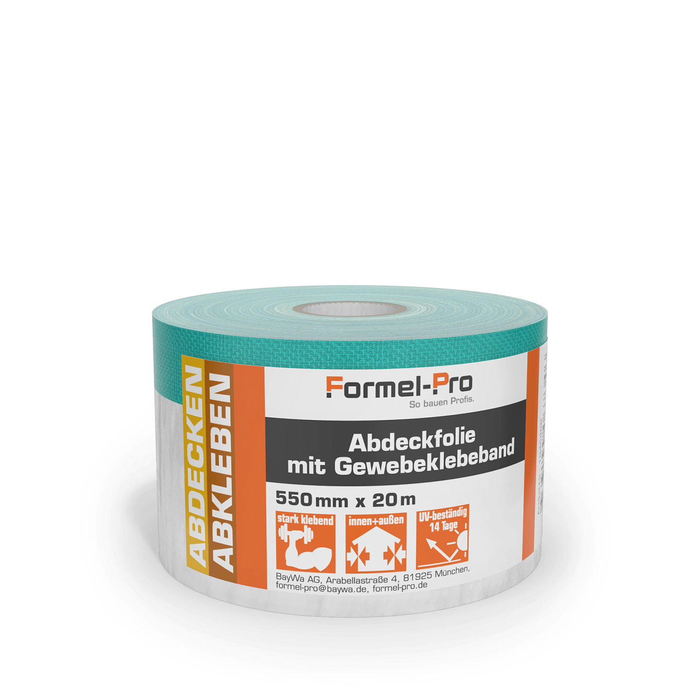 Formel-Pro Abdeckfolie mit Gewebeklebeband 550 mm x 20 m