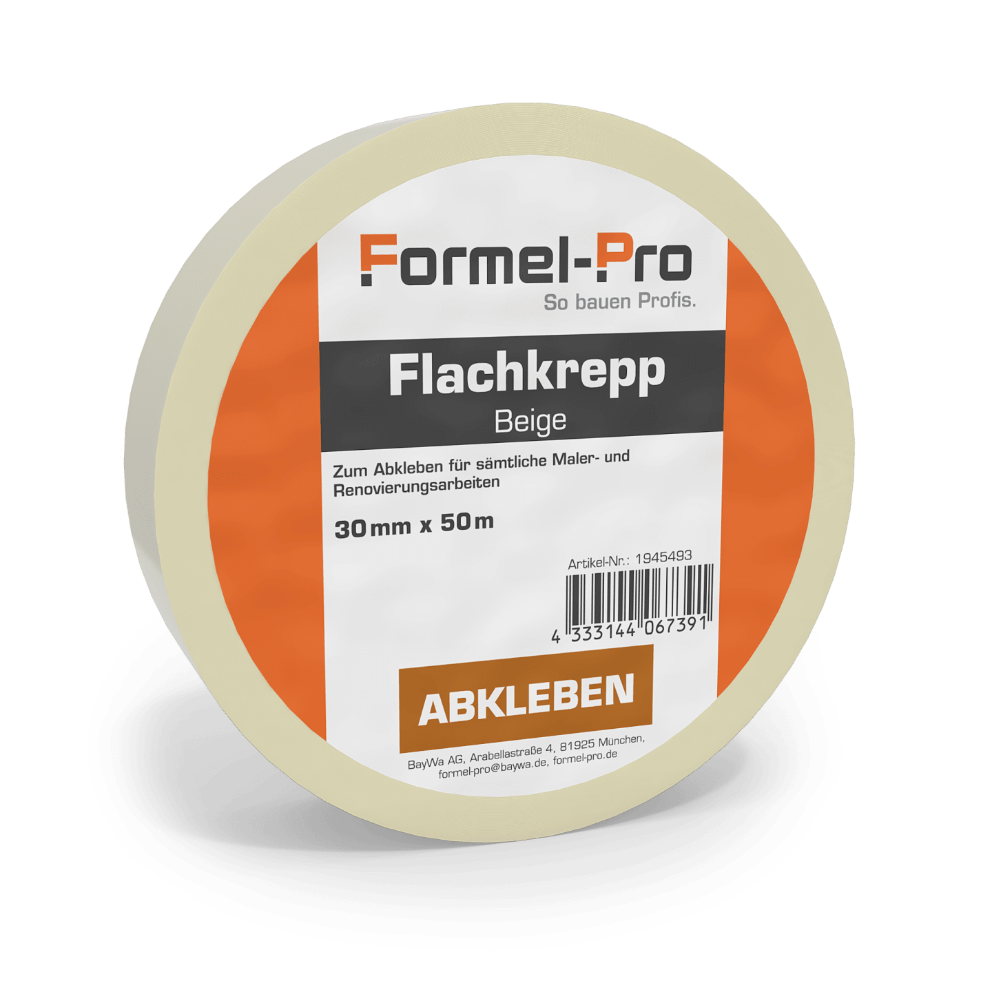 Formel-Pro Flachkrepp-Klebeband Standard 30 mm x 50 m