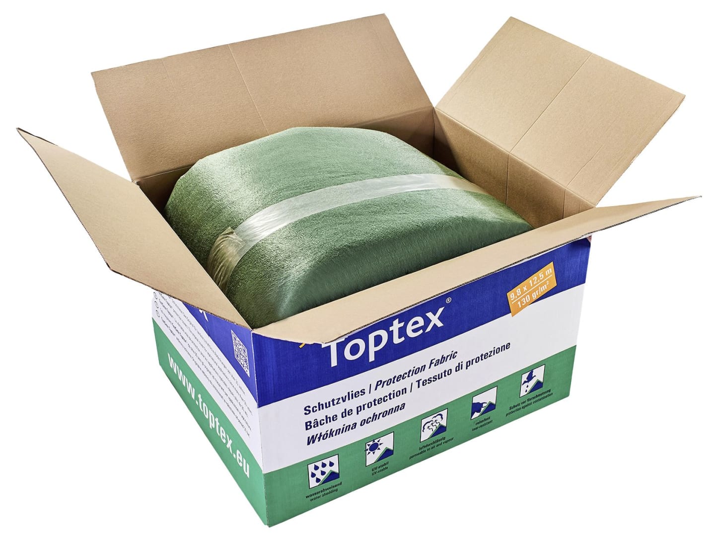 Toptex® Strohvlies und Heuvlies 130 grün 9,8 x 12,5 m 1 Rolle à 122.5 m2 Abdeckvlies für Stroh und Heu