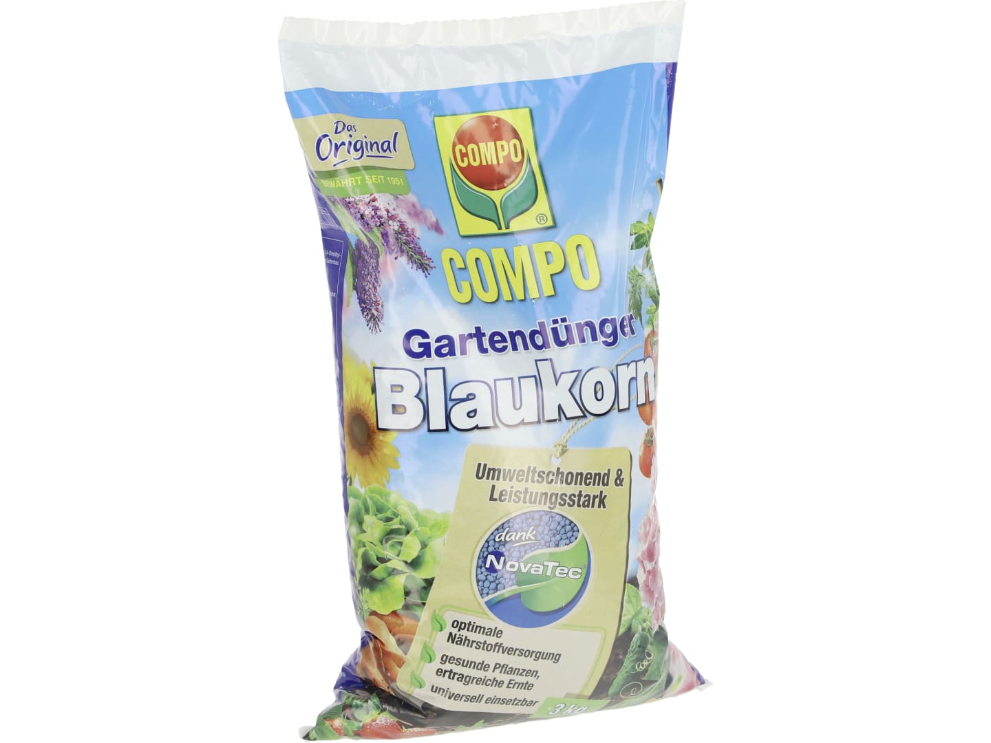 COMPO Gartendünger Blaukorn® NovaTec® NPK(MgO) 14+7+17(+2) 3 kg Beutel Granulat