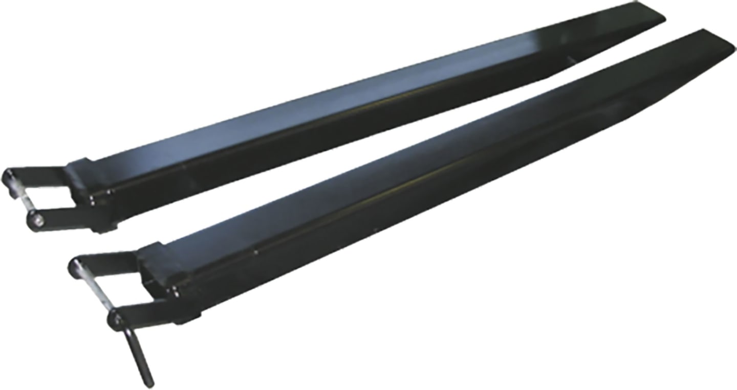 Bressel & Lade Gabelverlängerung "H65" Länge 2,40 m, für Gabelzinken 110 x 60 mm, Unterseite geschlossen, verkehrsgrau B (RAL 7043), 1 Paar