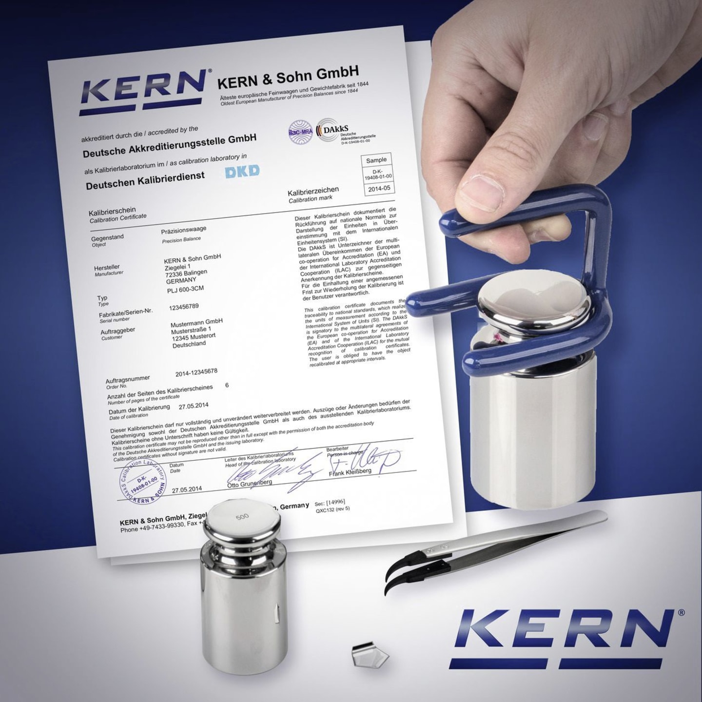Kern® & Sohn Eichung für elektronische Waagen Eichklasse II, 5 kg, 965-216
