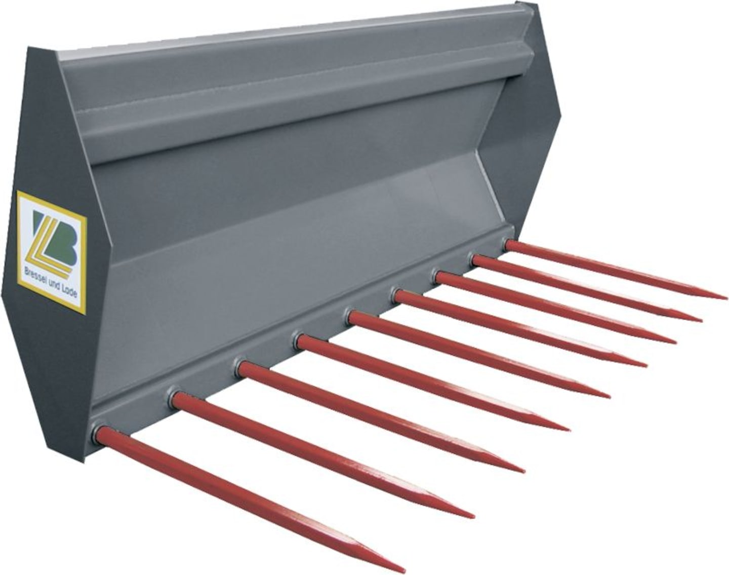 Bressel & Lade Dunggabel "D10" Breite 2,10 m, 11 Standardzinken, Euro-Aufnahme, verkehrsgrau B (RAL 7043)