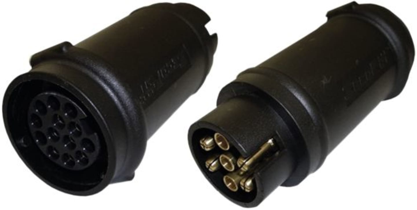 TRAILER POOL Anhänger-Adapter 12 V Stecker 7-polig; Steckdose 13-polig, Länge 110 mm, 014 000 211