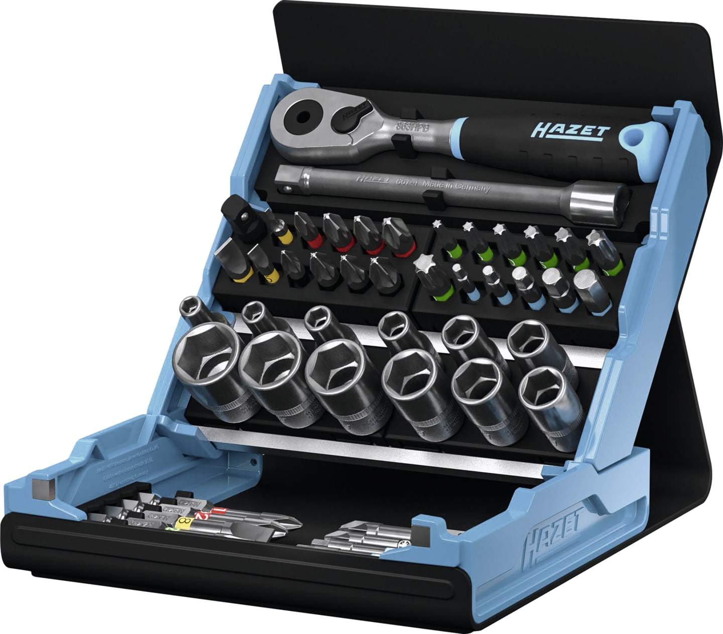 Hazet® Steckschlüsselsatz "SmartCase 2200SC" 1/4 " 50-teilig mit Kunststoff-Klappbox, 2200SC-2