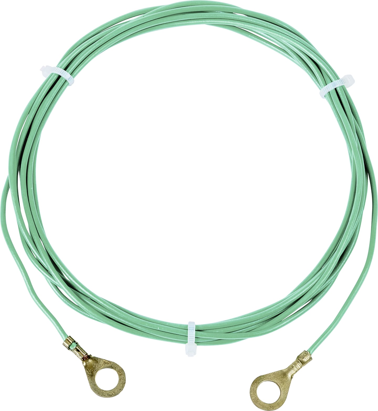 Patura Zaunanschlusskabel 300 cm für Verbindung Weidezaungerät/Erdungsstab, mit Ringösen 8 mm, grün, 160995