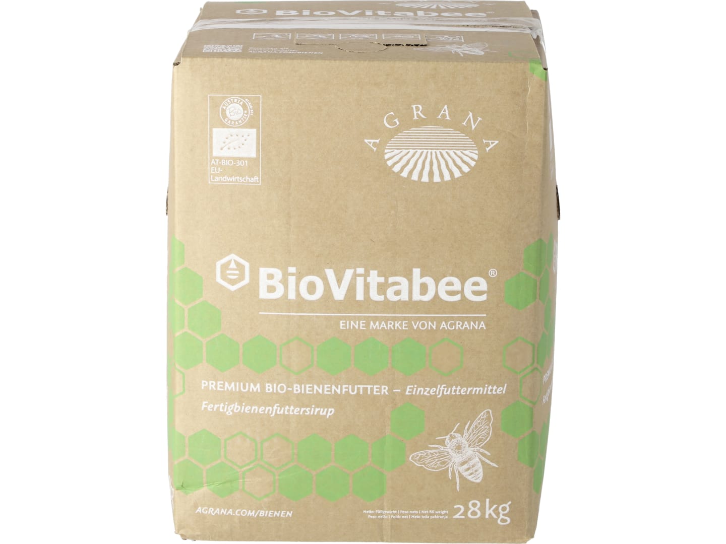 AGRANA BioVitabee® für die Bio Imkerei, gebrauchsfertiger Bienenfuttersirup auf Basis von Bio-Rübenzucker 16 kg Bag in Boxen