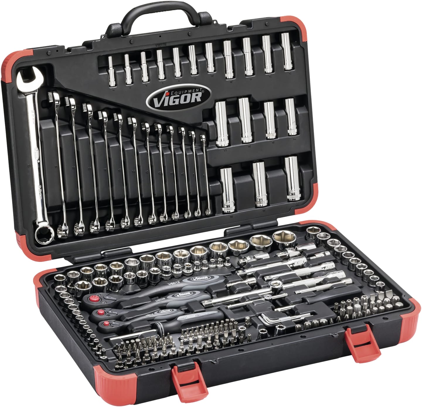 Vigor® Steckschlüsselsatz 1/4 "; 3/8 "; 1/2 " 212-teilig, V3277N