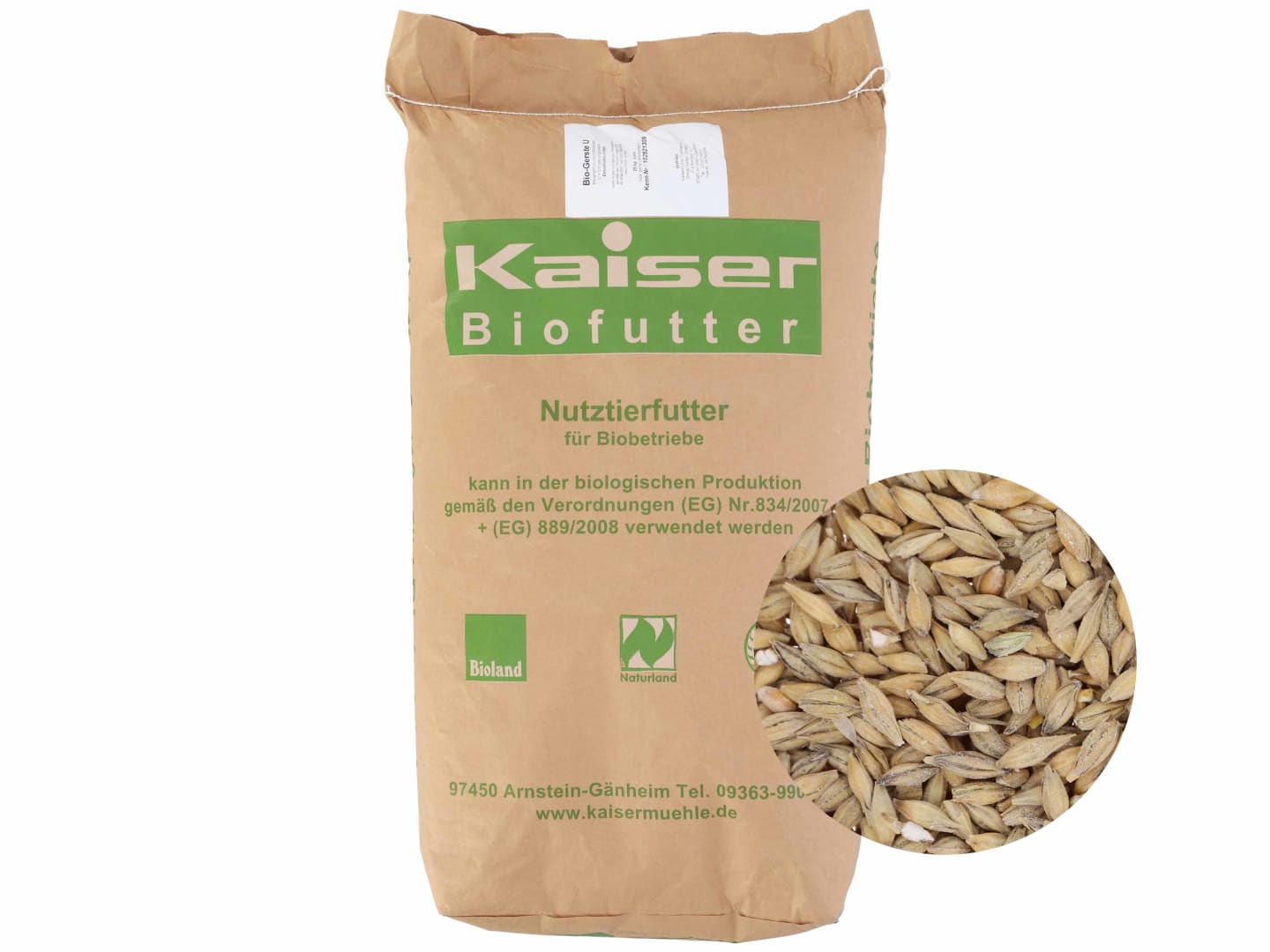 Kaiser Bio-Gerste A (anerkannte Ware) naturbelassene Futtergerste in Bio-Qualität