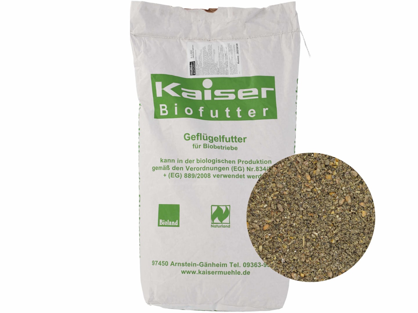 Kaiser B-LZ 100 Zweinutzungshuhn Alleinfutter für Legehennen für Ökobetriebe geeignetes Legehennenfutter Mehl 25 kg Sack