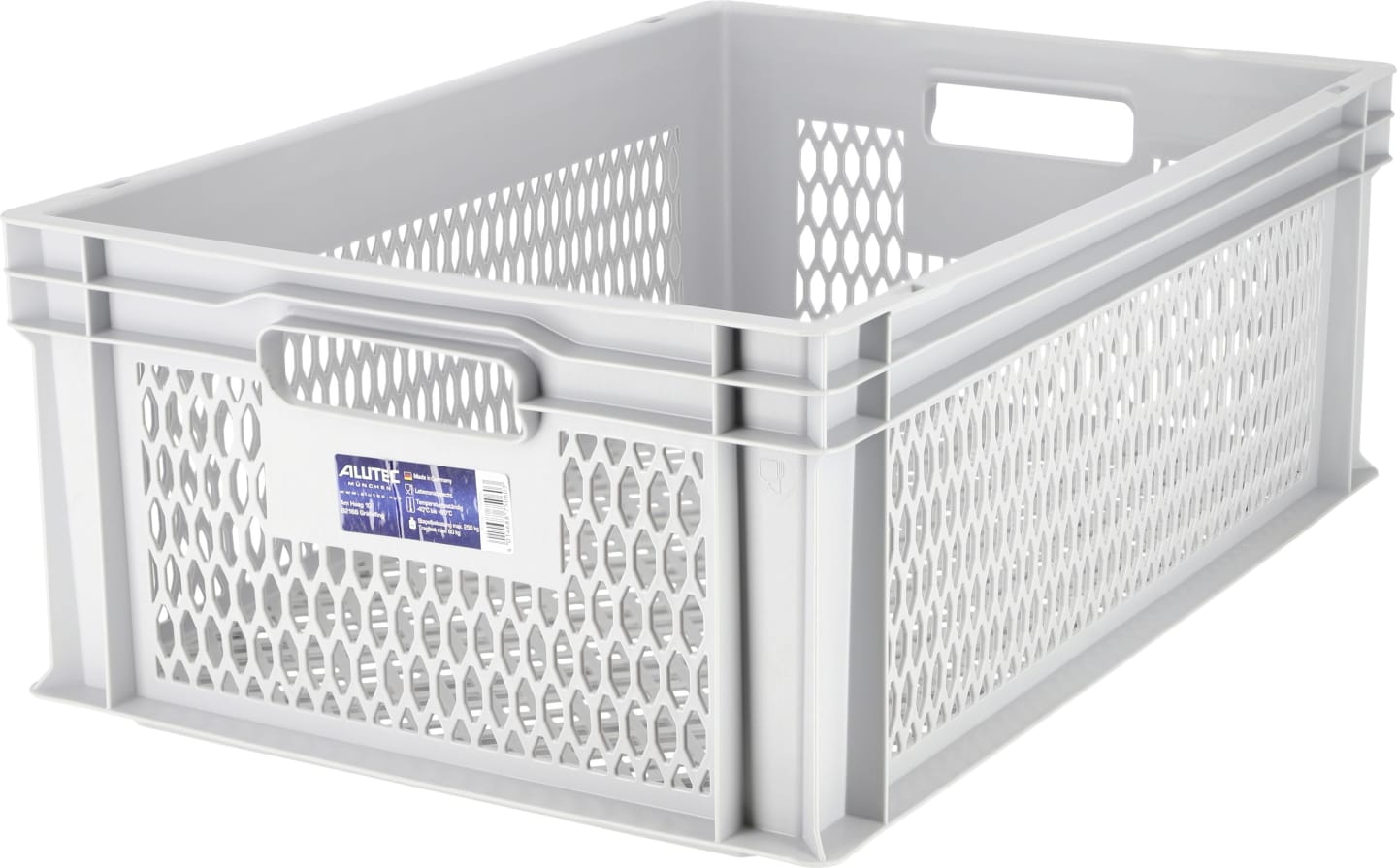 ALUTEC Obstkiste 39 l durchbrochen, lebensmittelecht B x H x T: 600 x 220 x 400 mm