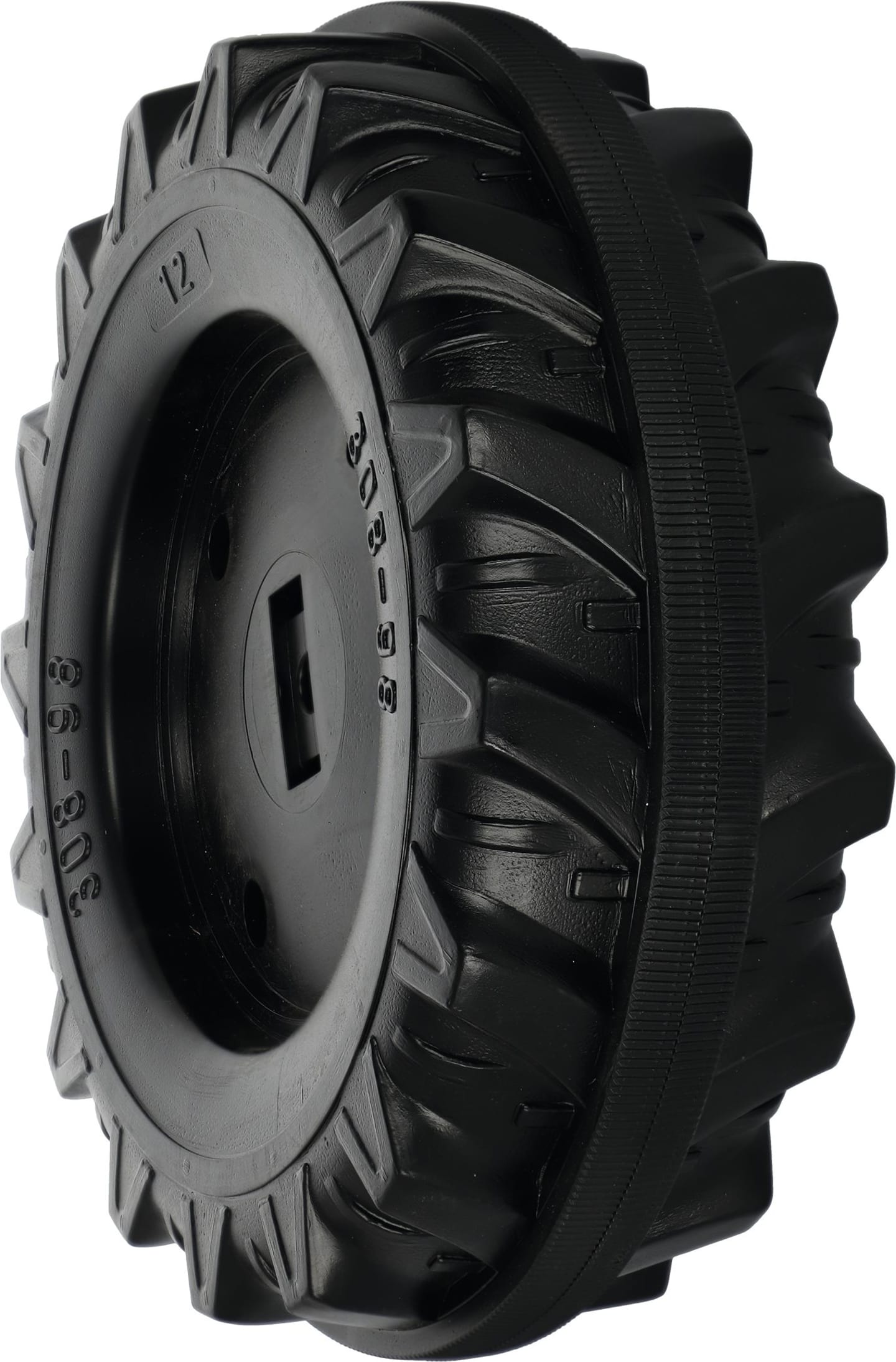 Rolly Toys® Hinterrad 308 x 98 - 12 mm-Achse mit Laufreifen, für Hinterachse mit Krallenmitnehmer, bis Bj. 07.05, 670 003 000 80