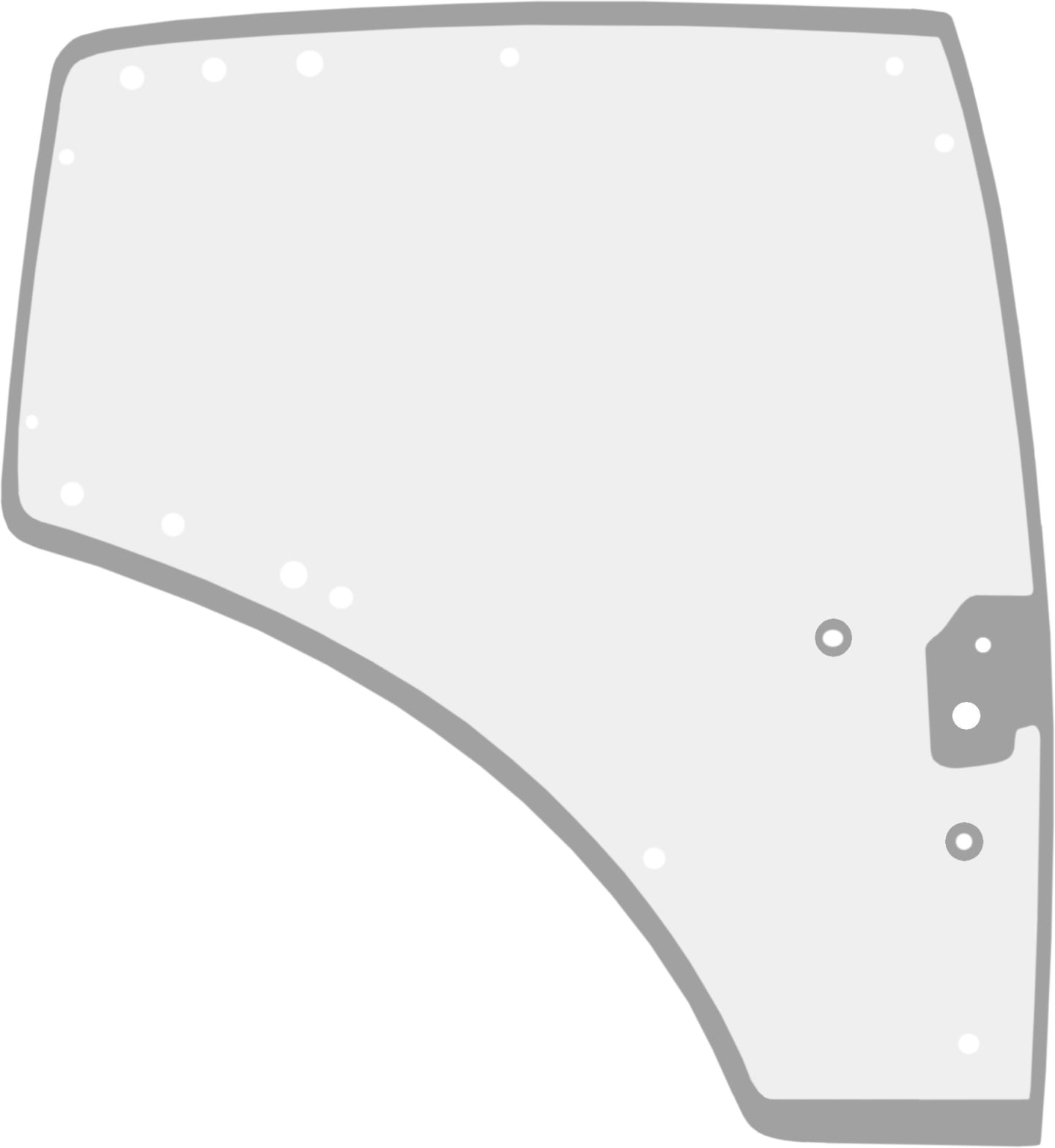 Fendt Türscheibe grün, rechts, für Vario 300, 500, 600, 700, 737812030030