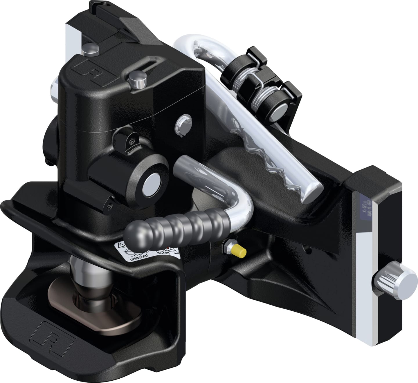 Rockinger Zugmaul "RO865D" automatisch ohne Sicherheitssensor, mit Adapterplatte, 310/22/30 mm, Ø Bolzen 38 mm, schwarz, RO865D10305