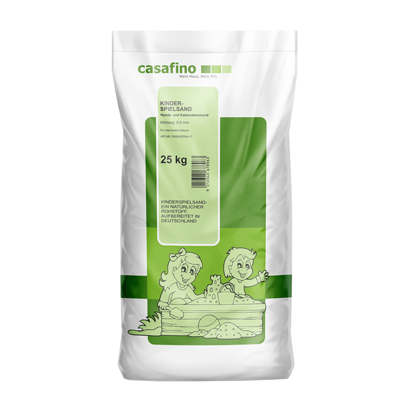 casafino GaLa Kinderspielsand feucht natur 0 – 2 mm 25 kg Hunde und Katzen abweisend