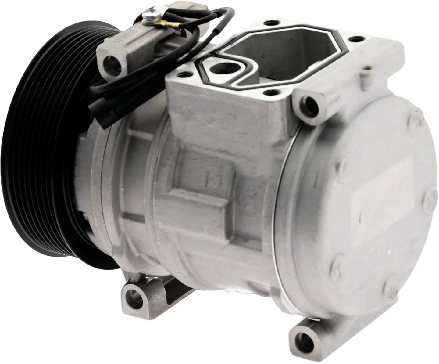 Klimakompressor 12 V mit Riemenscheibe Ø 125 mm, 8 Rippen, für Claas, John Deere, Renault Agriculture, 850340N
