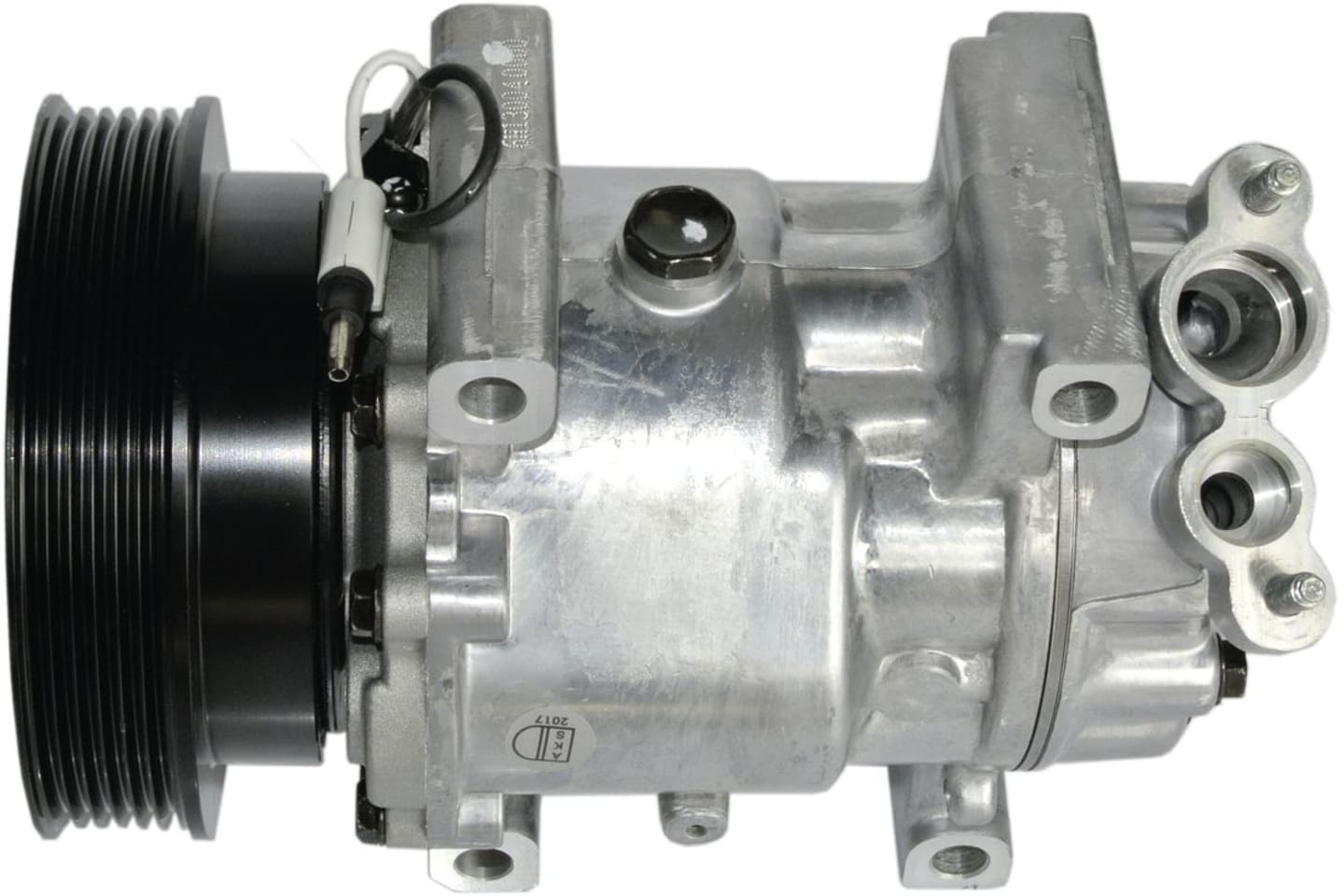 Klimakompressor 12 V mit Riemenscheibe Ø 125 mm, 6 Rippen, für Traktor Renault Agriculture, 850895N
