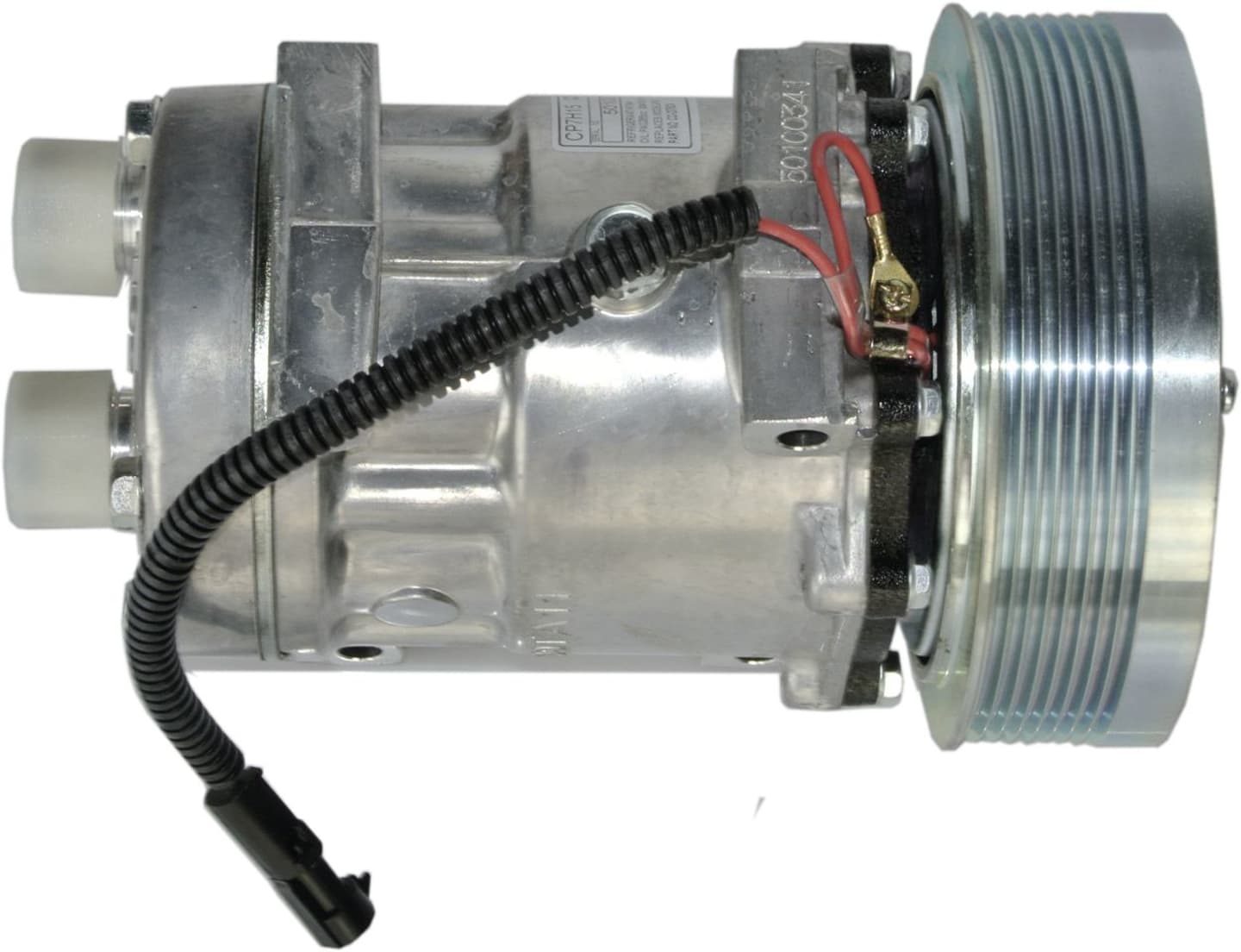Klimakompressor 12 V mit Riemenscheibe Ø 152 mm, 8 Rippen, für Traktor Case IH, Ford New Holland, 851722N