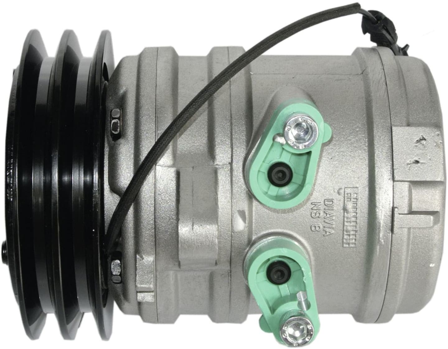 Klimakompressor 12 V mit Riemenscheibe Ø 121 mm, 2 Rippen, für Merlot, Landini, Massey Ferguson, MC Cormick, Valtra, 851714N