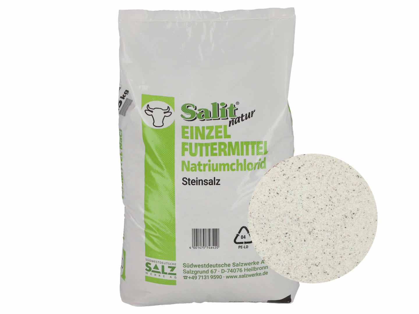 Salit® natur Natriumchlorid Einzelfuttermittel Viehsalz Steinsalz 25 kg Sack
