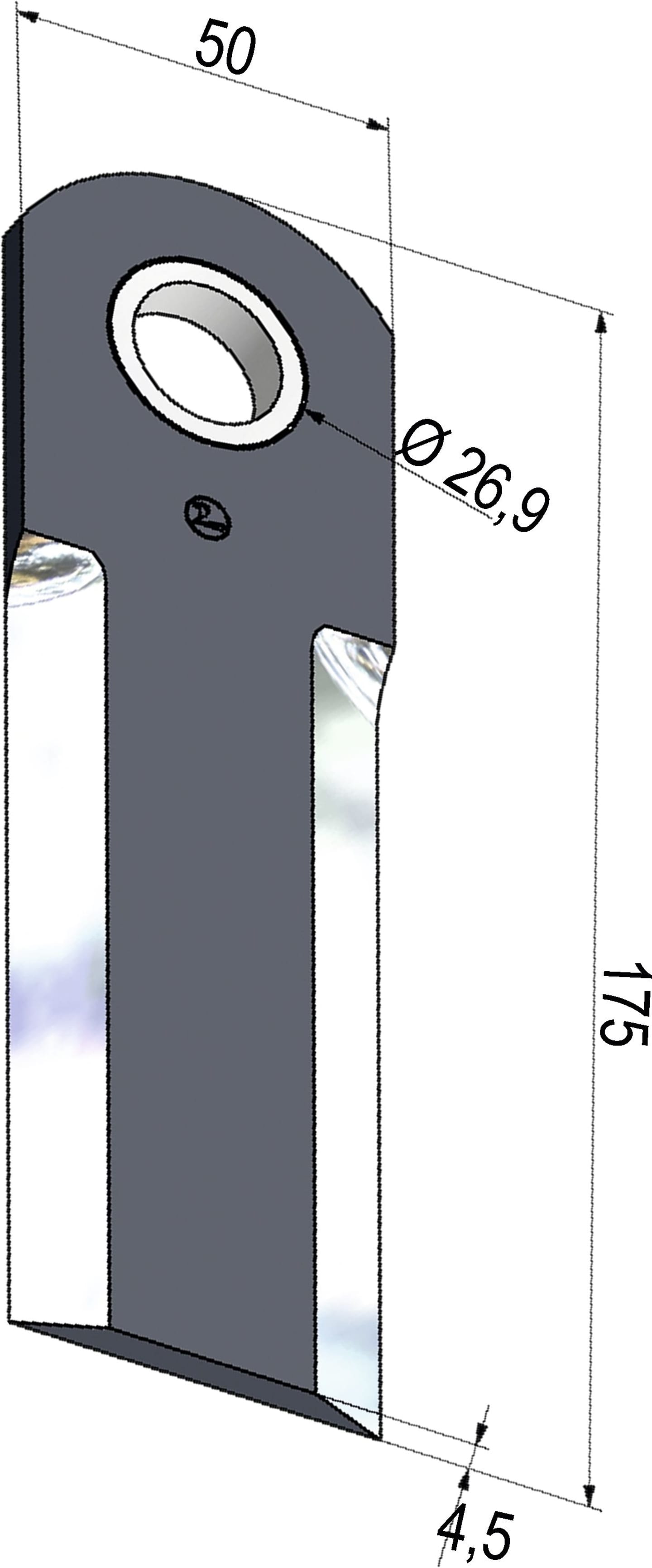 MWS Häckslermesser 175 x 50 x 4,5 mm glatt, für Strohhäcksler Mähdrescher Case IH, 60-0170-09-02-0