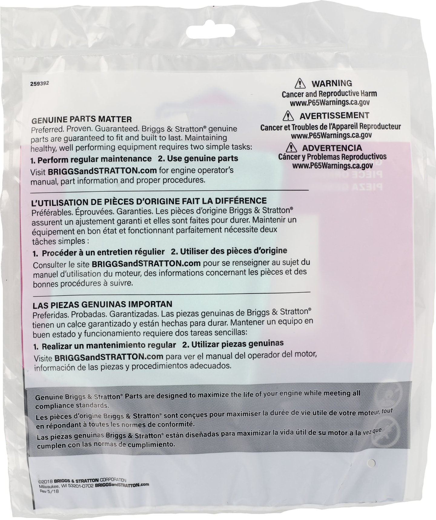 Briggs & Stratton Vorluftfilter für Motor 8, 9, 11, 13, 18, 20, 21, 25, Iseki, John Deere, Sabo, Stiga, 491435S