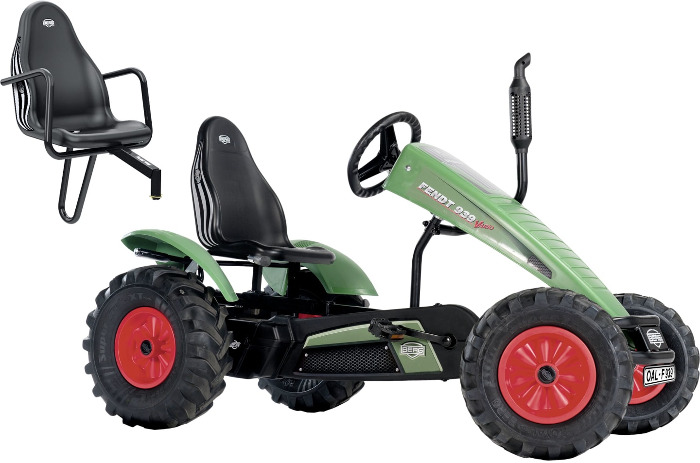 Berg Go-Kart "Fendt 939 BFR-3" mit Soziussitz, 1556241 + 1543204