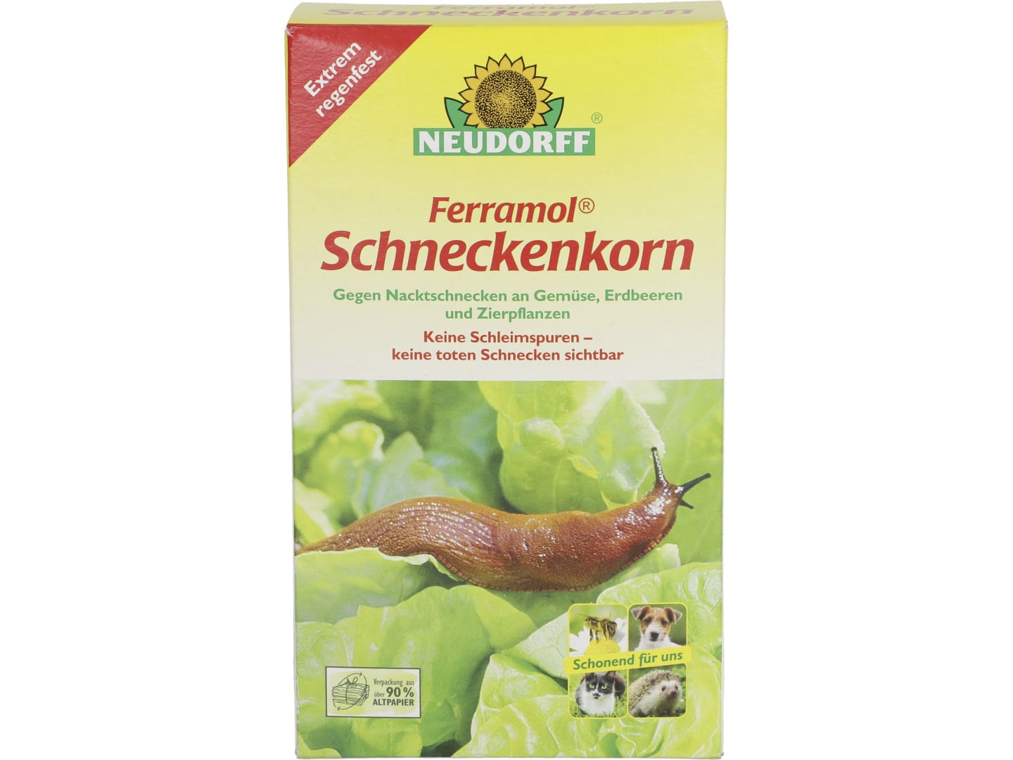 NEUDORFF Ferramol Schneckenkorn Bio 500 g Schachtel Schnecken und Nacktschnecken natürlich bekämpfen, auch im ökologischen Landbau 100 m²