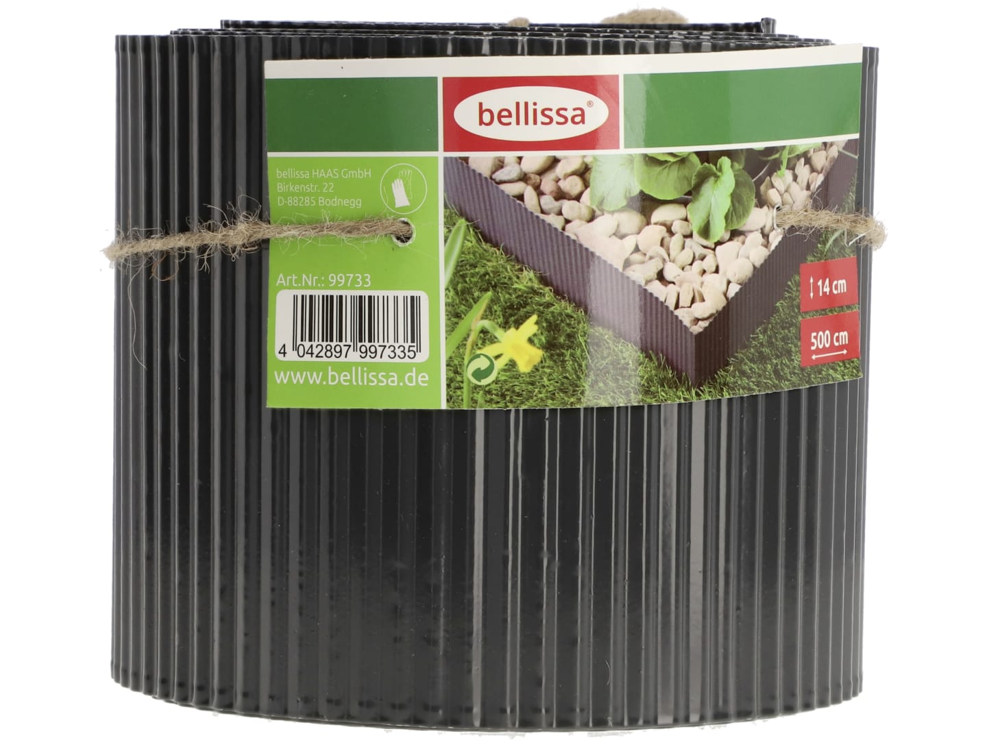 bellissa Rasenkantenband kleine Welle Stahlblech anthrazit 500 x 14 cm