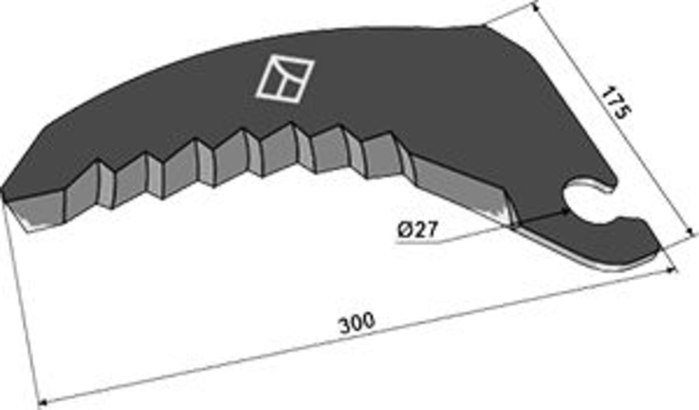 Industriehof® Messer 300 x 175 x 5 mm, für Presse Krone KR 130, KR 10-16, 85-107