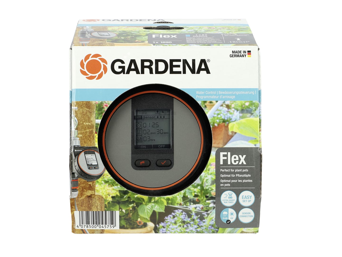 GARDENA Bewässerungscomputer Bewässerungssteuerung Flex grau; anthrazit , OTN/HTN 01890-20