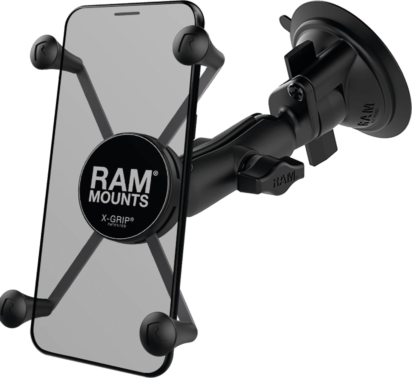 RAM® MOUNTS Handyhalter mit B-Kugel 25,4 mm/1", für Geräte von 44,5 – 114,3 mm Breite, RAM-B-166-UN10U