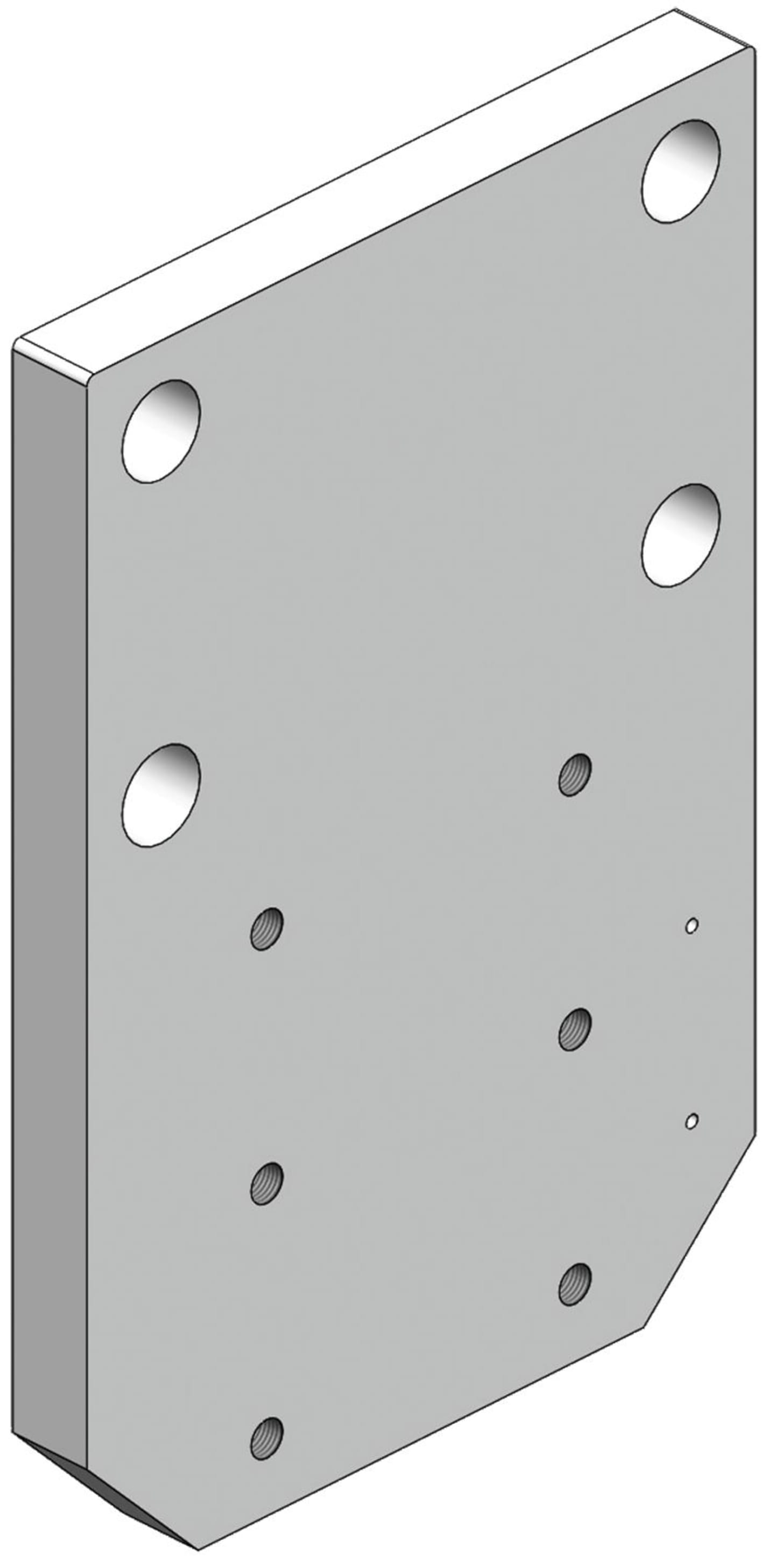 scharmüller Anschraubplatte "ISO 50" nach unten versetzt, Lochbild B x H 83 x 56/140 x 80 mm, schwarz, für PKW-Anhängebock, 10.324.324.0-A02