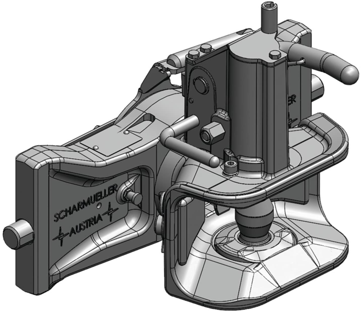 scharmüller Zugmaul automatisch, 390/25/32 mm, Ø Bolzen 38 mm, schwarz, 07.3903.292-A02