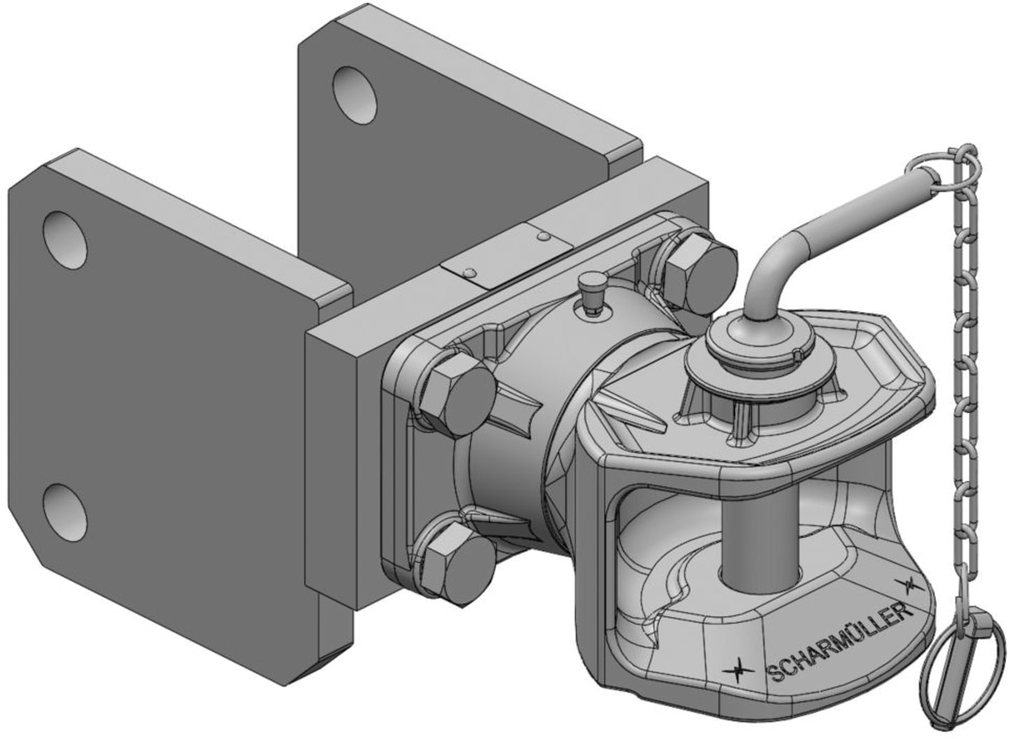 scharmüller Zugmaul "K1" mechanisch, absteckbar mit Konsole, Ø Bolzen 31 mm, für Traktor Deutz-Fahr D 06, 05.5145.03-A02