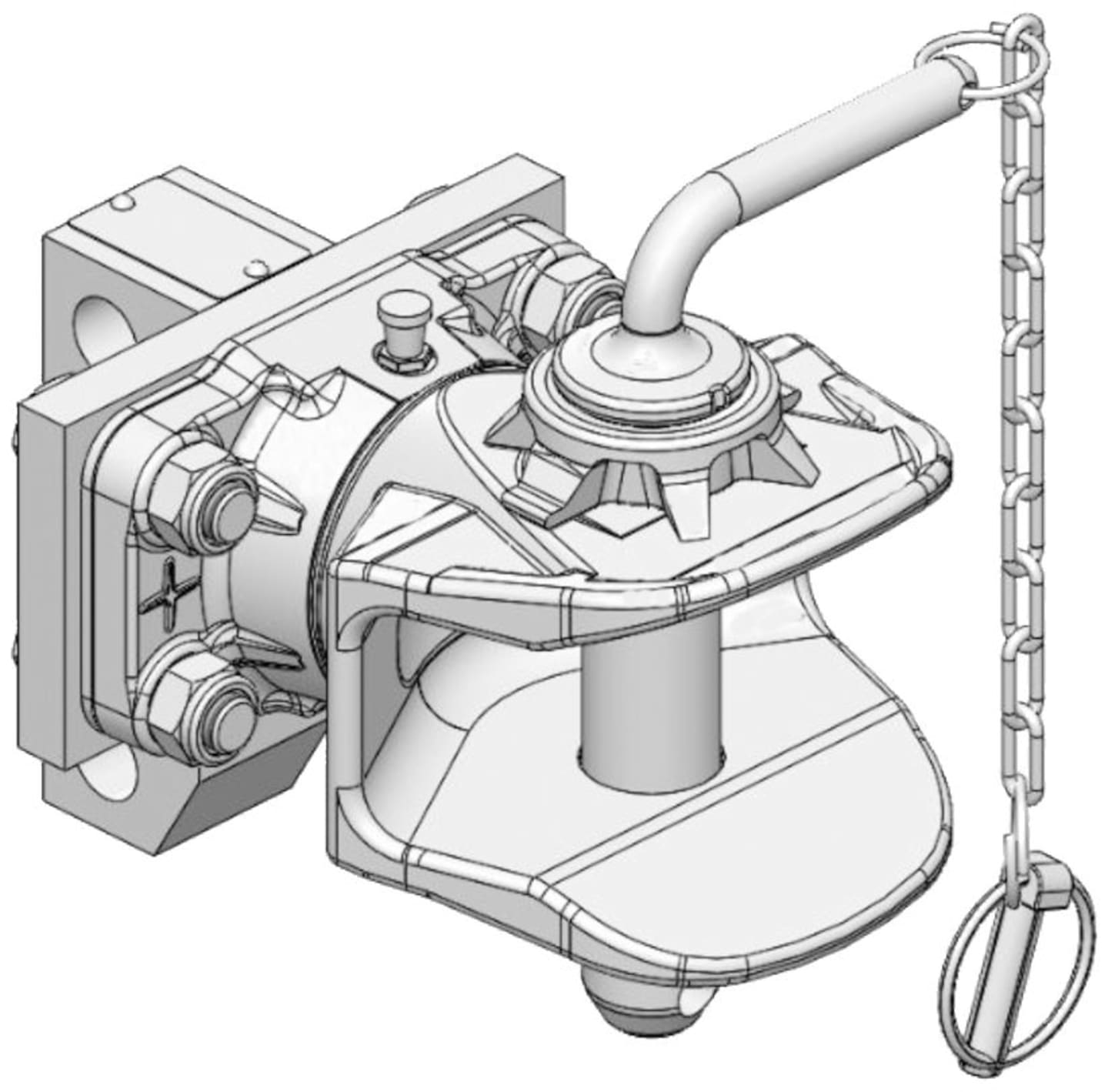 scharmüller Zugmaul "YT" manuell, absteckbar mit Konsole, Ø Bolzen 31 mm, für Traktor Yanmar YT 235, 05.5081.10-A02