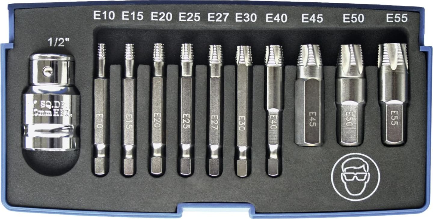 KUNZER Schraubenausdrehersatz TX-Innensechskant, 11-teilig, CrV (Chrom-Vanadium-Stahl), 7TXSA11