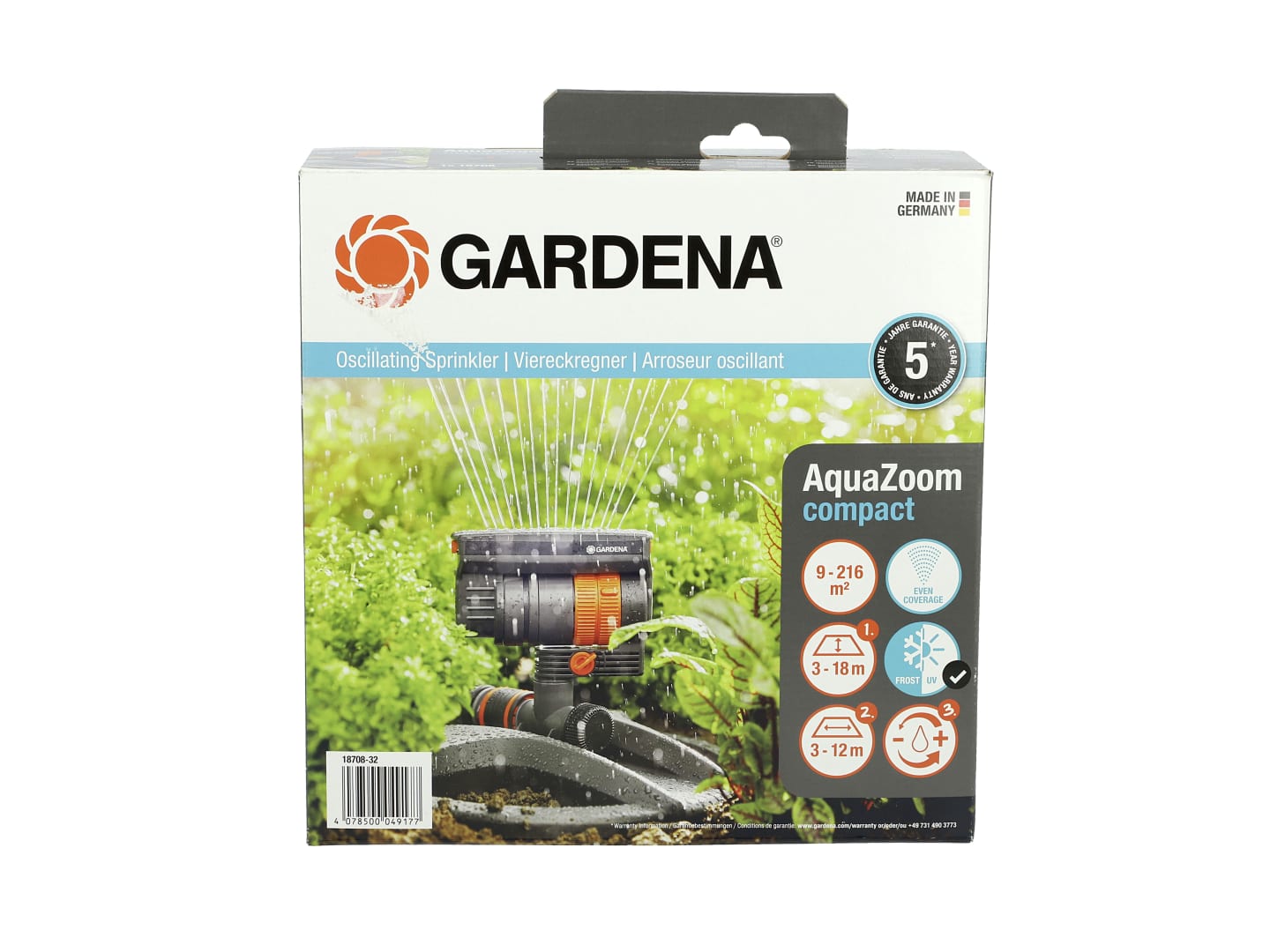 GARDENA Viereckregner AquaZoom compact anthrazit; orange , 18708-20