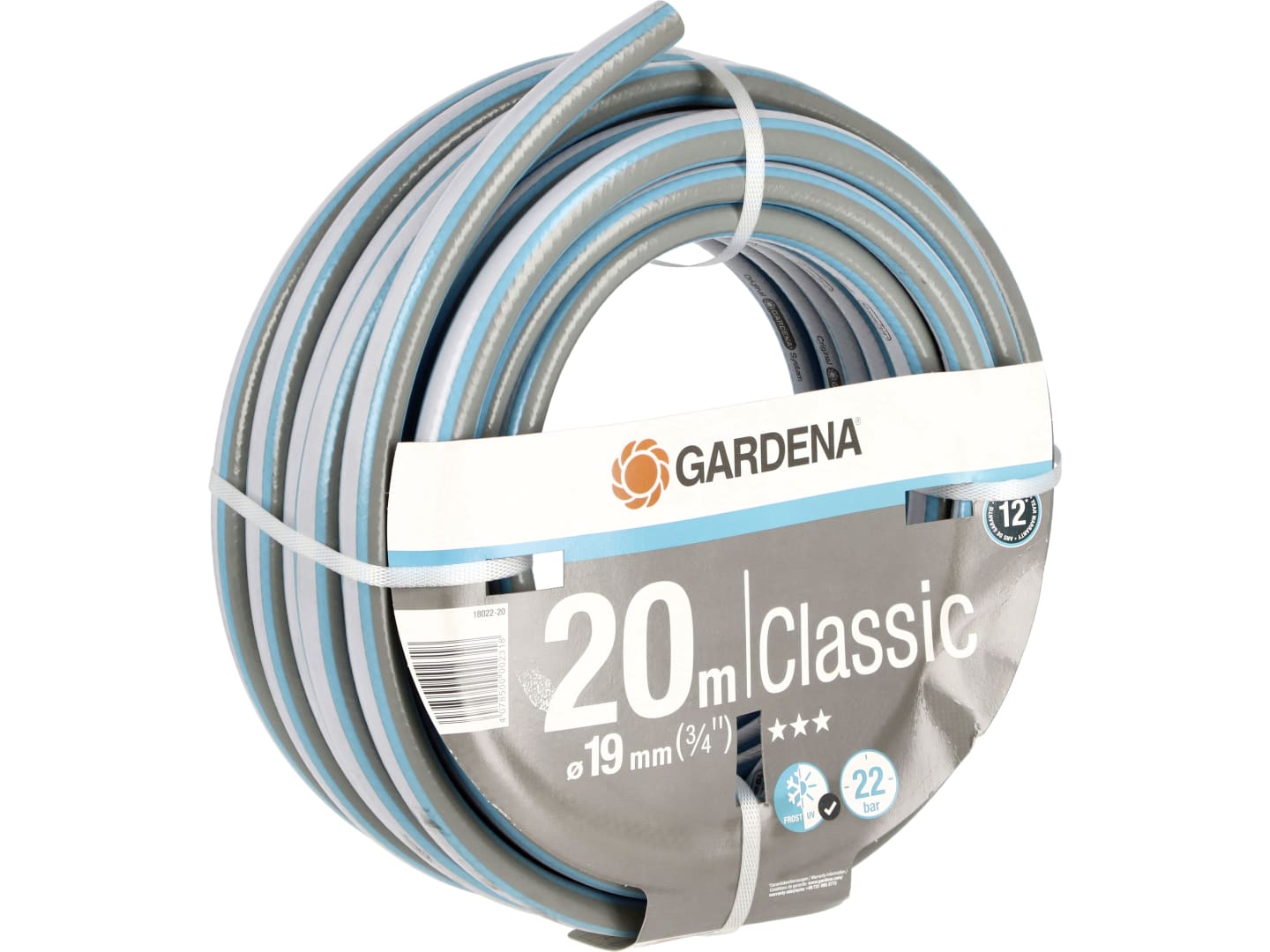GARDENA Gartenschlauch "Classic" 3/4" (19,05 mm) 20 m, blau; grau, 18022-20
