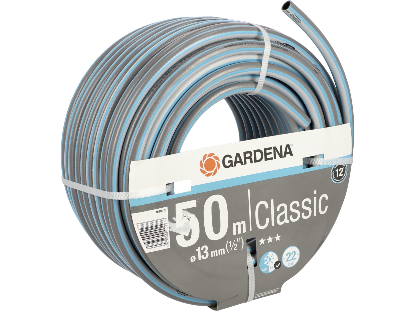 GARDENA Gartenschlauch "Classic" 13 mm (1/2") 50 m, blau; grau, 18010-20