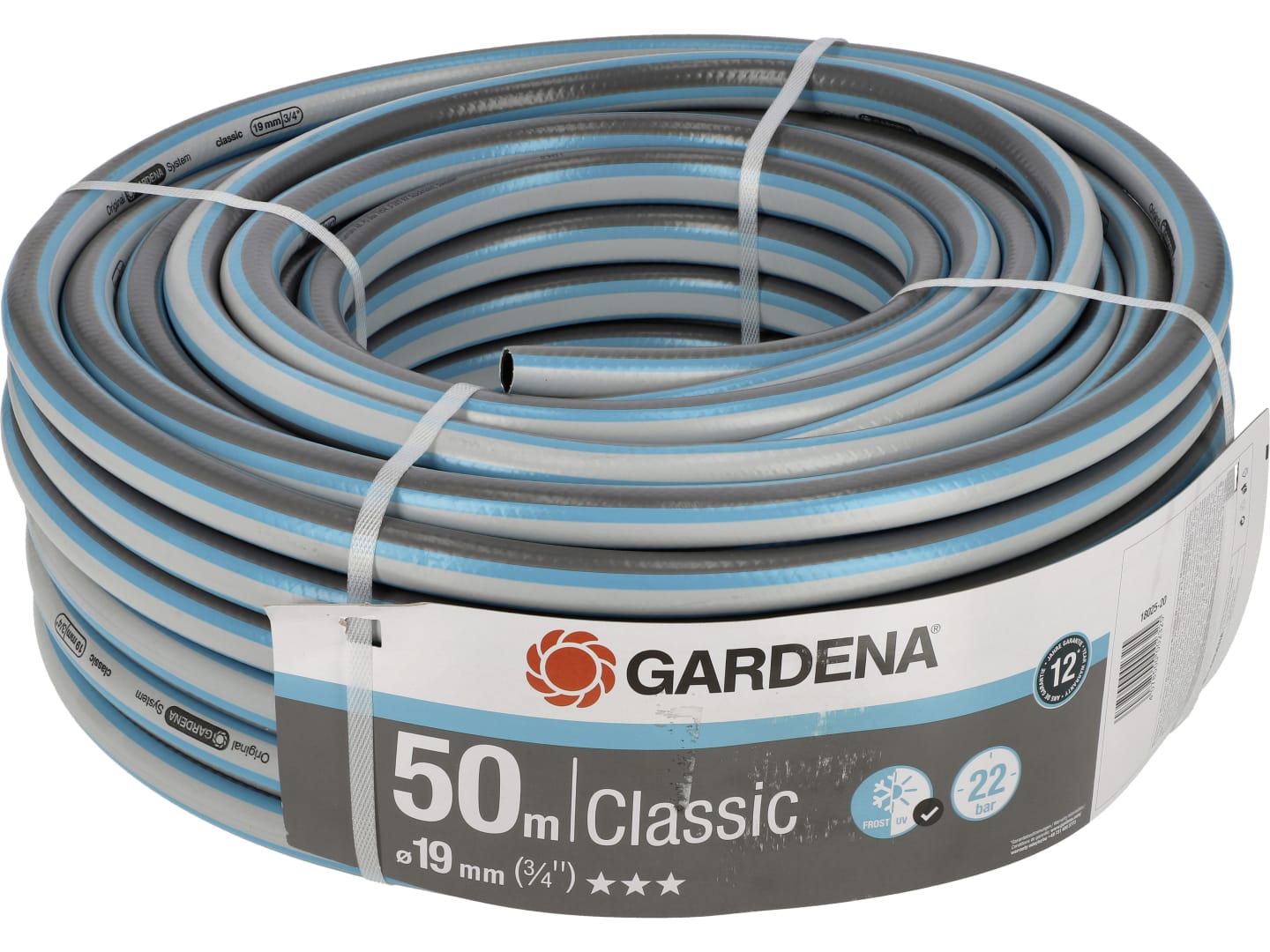 GARDENA Gartenschlauch "Classic" 3/4" (19,05 mm) 50 m, blau; grau, 18025-20
