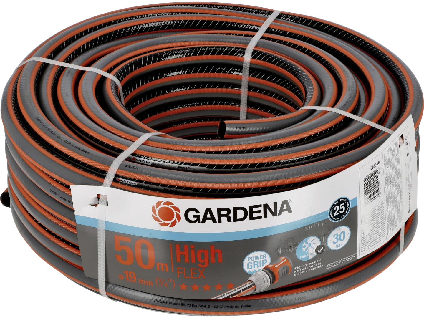 GARDENA Gartenschlauch "Comfort HighFLEX" 3/4" (19,05 mm) 50 m, orange; grau, 18085-20