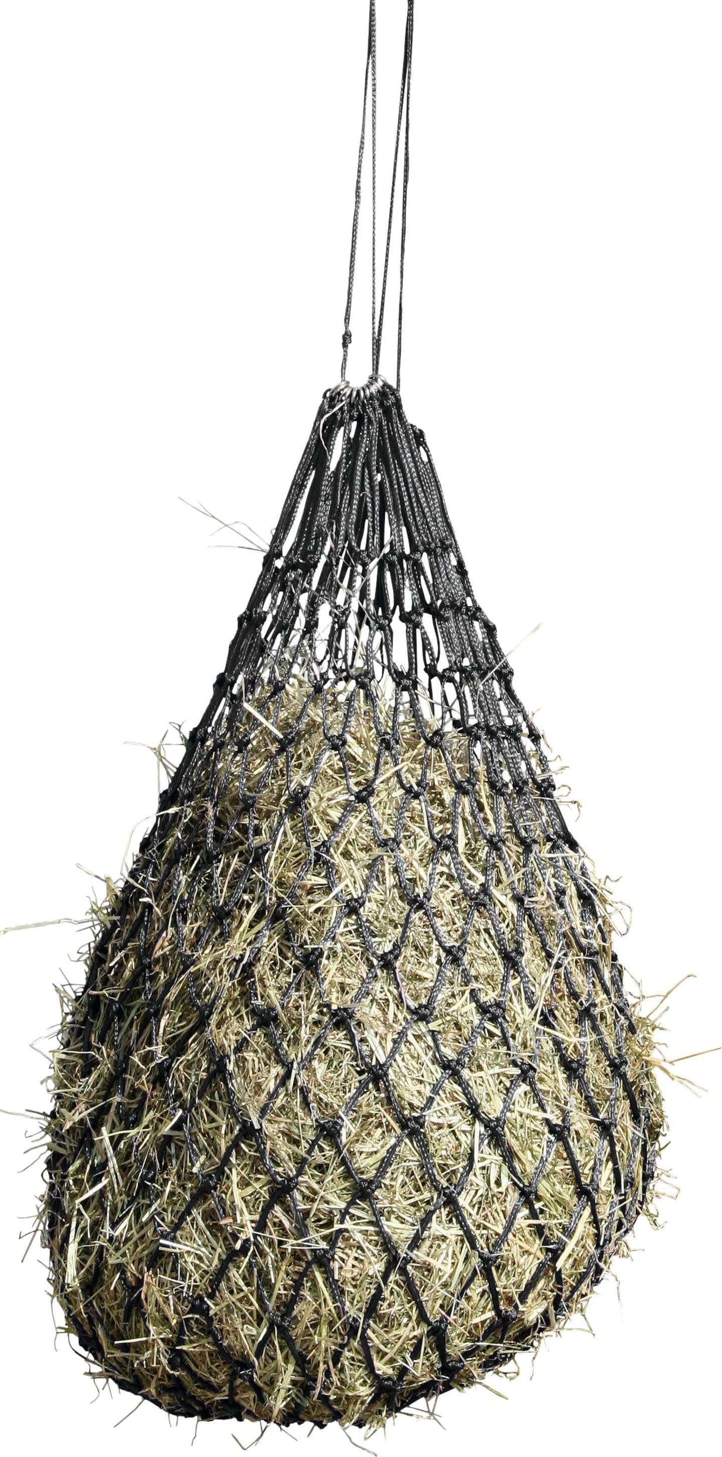 KERBL Heunetz schwarz für ca. 7 kg getrocknetes Heu, Maschenweite 50 x 50 mm, mit Aufhängeringen, 321284