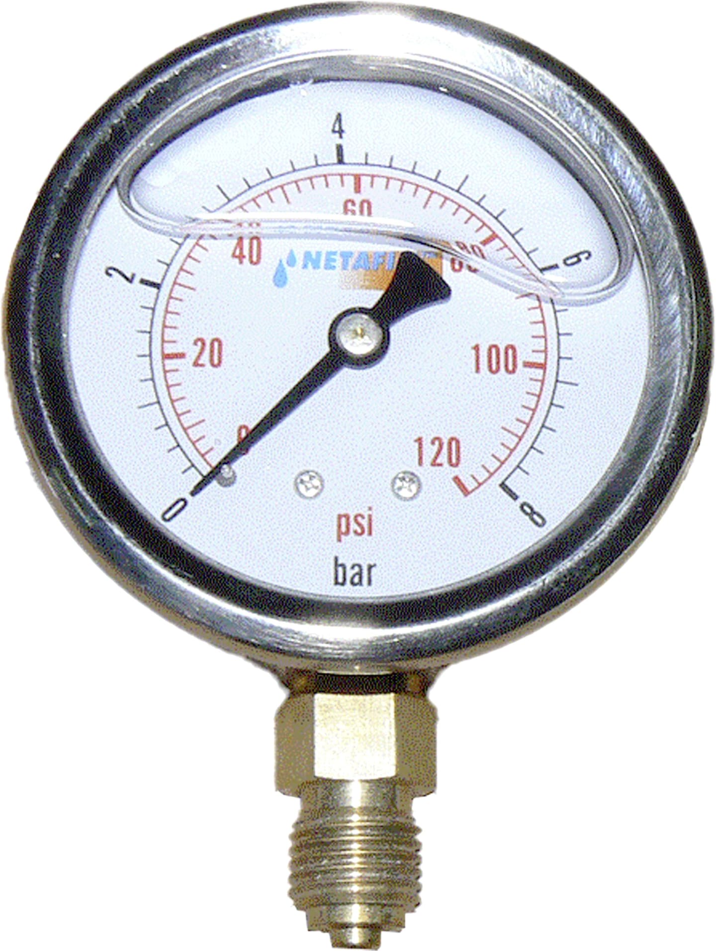 NETAFIM™ Glyzerin-Manometer 0 bis 6 bar, 1/4" AG unten, 77456-000223