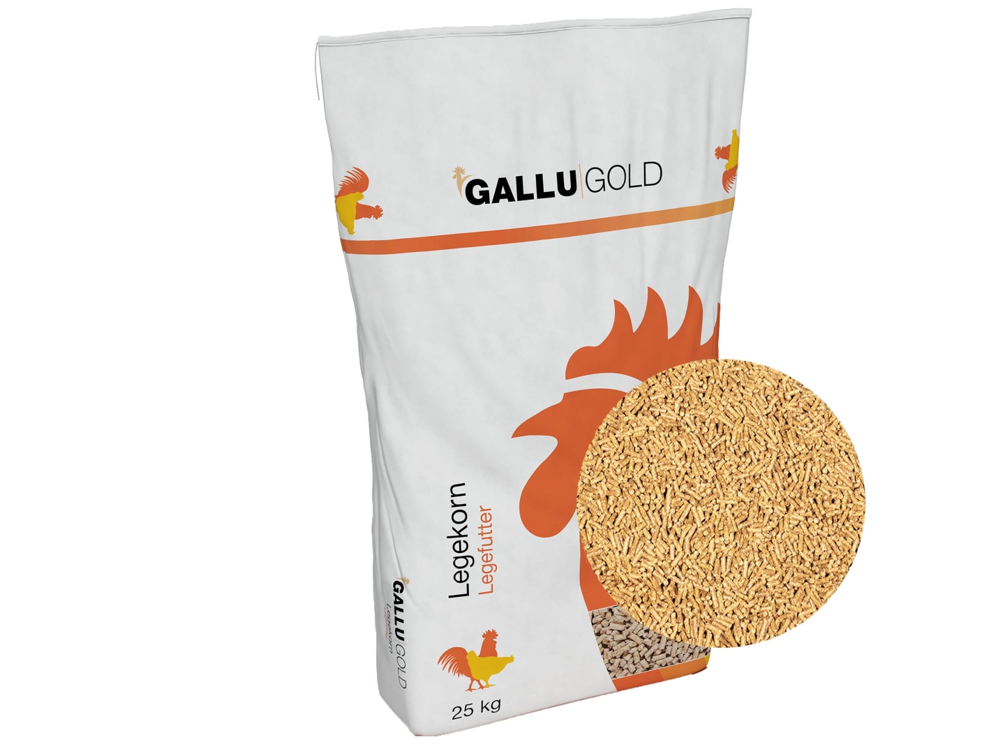 GALLUGOLD Legekorn (Vorteilspackung) pelletiertes Ergänzungsfutter für Legehennen Pellet 25 kg Sack