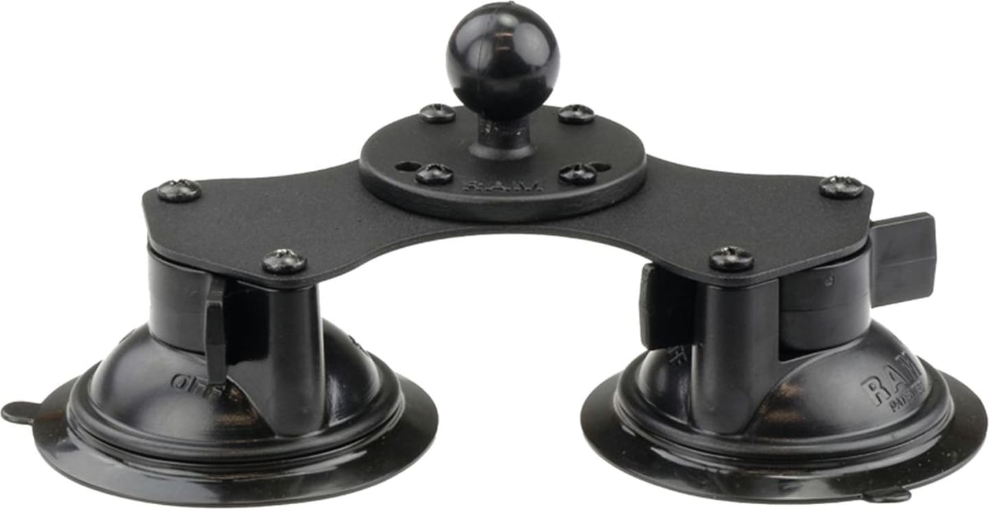 RAM® MOUNTS Saugnapf "Twist-Lock™" mit B-Kugel 25,4 mm/1", 2-fach, mit Basisplatte "Round", RAM-B-189B-202U