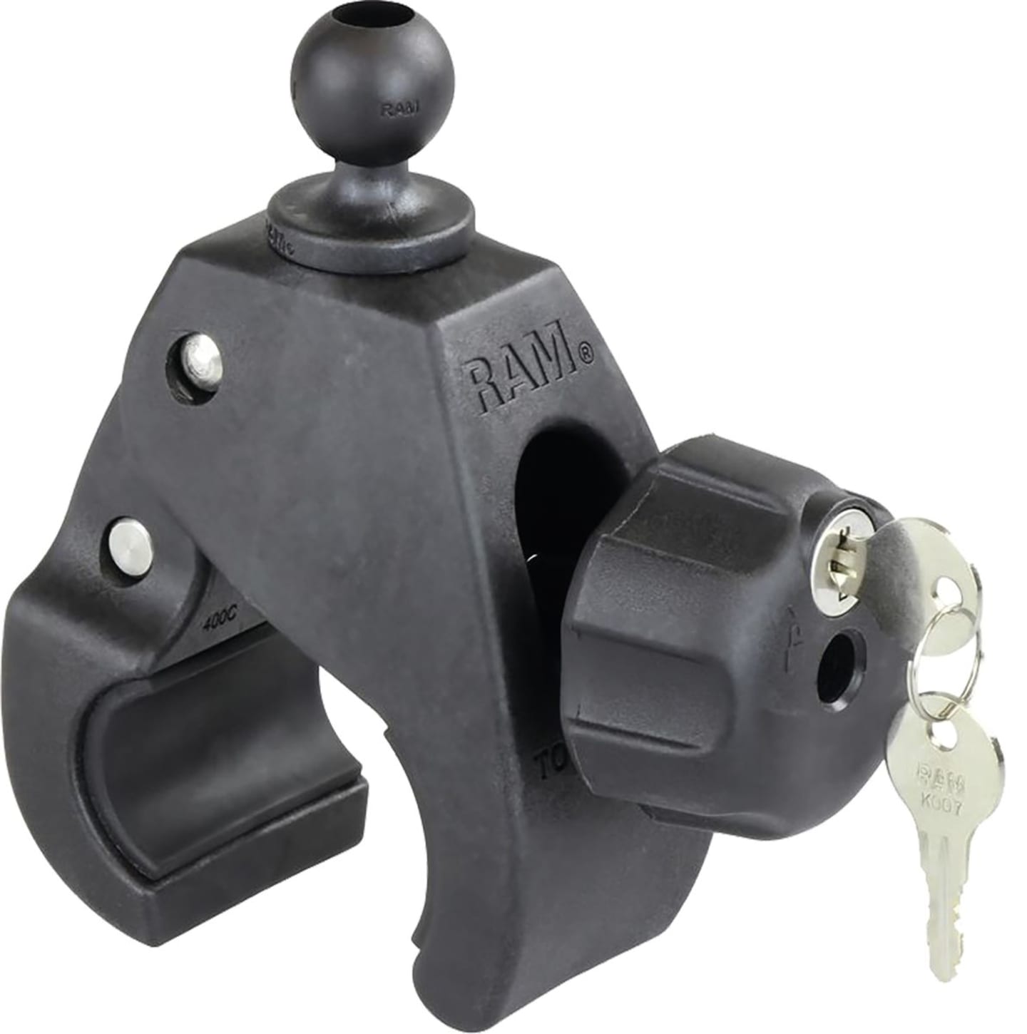 RAM® MOUNTS Halteklammer "Tough-Claw™" groß, abschließbar, mit B-Kugel 25,4 mm/1", Klemmbereich 25,4 – 57,1 mm,