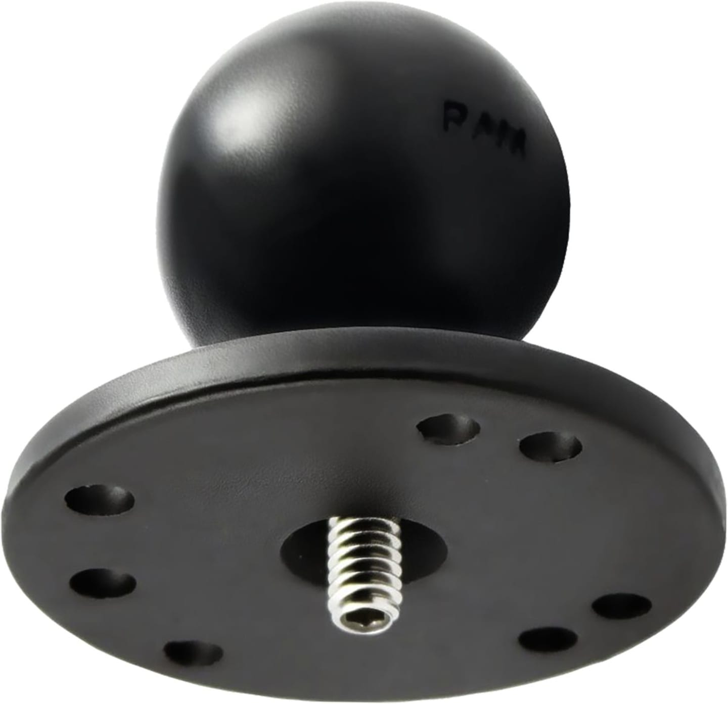 RAM® MOUNTS Basisplatte "Round" mit C-Kugel 38,1 mm/1,5", Schraubmontage/Gewindestift 1/4"-20 AG, rund, RAM-202AU