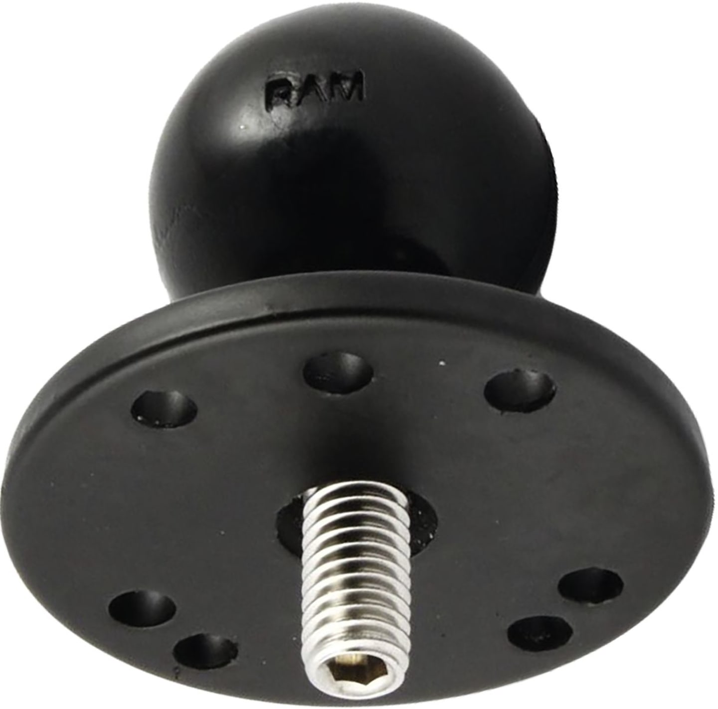 RAM® MOUNTS Basisplatte "Round" mit C-Kugel 38,1 mm/1,5", Schraubmontage/Gewindestift 3/8"-16 AG, rund, RAM-202CU